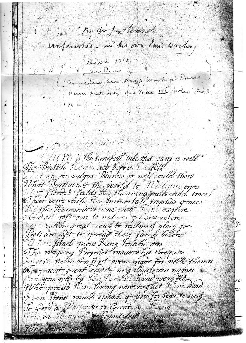 sample of Joseph Stennett's original text